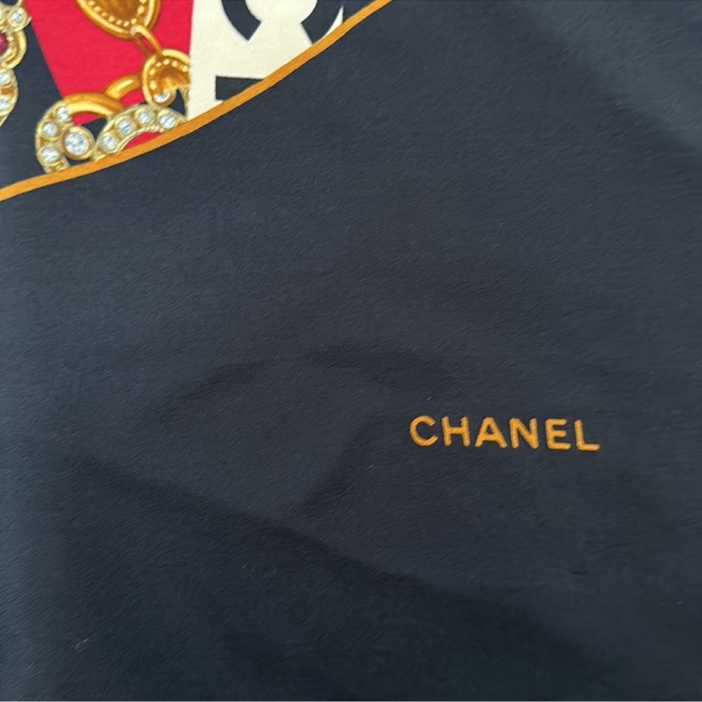 Chanel Authentic Logo Scarf 33x34 with Box - Picture 2 of 13